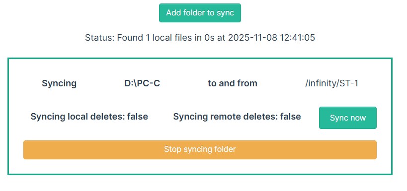 The sync page